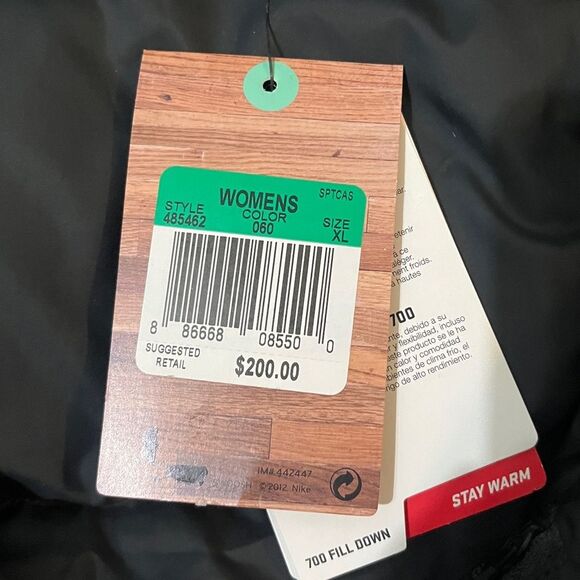 NWT Nike Sportswear Down Puffer Jacket 700 Fill Black Hooded Womens XL - Picture 8 of 9